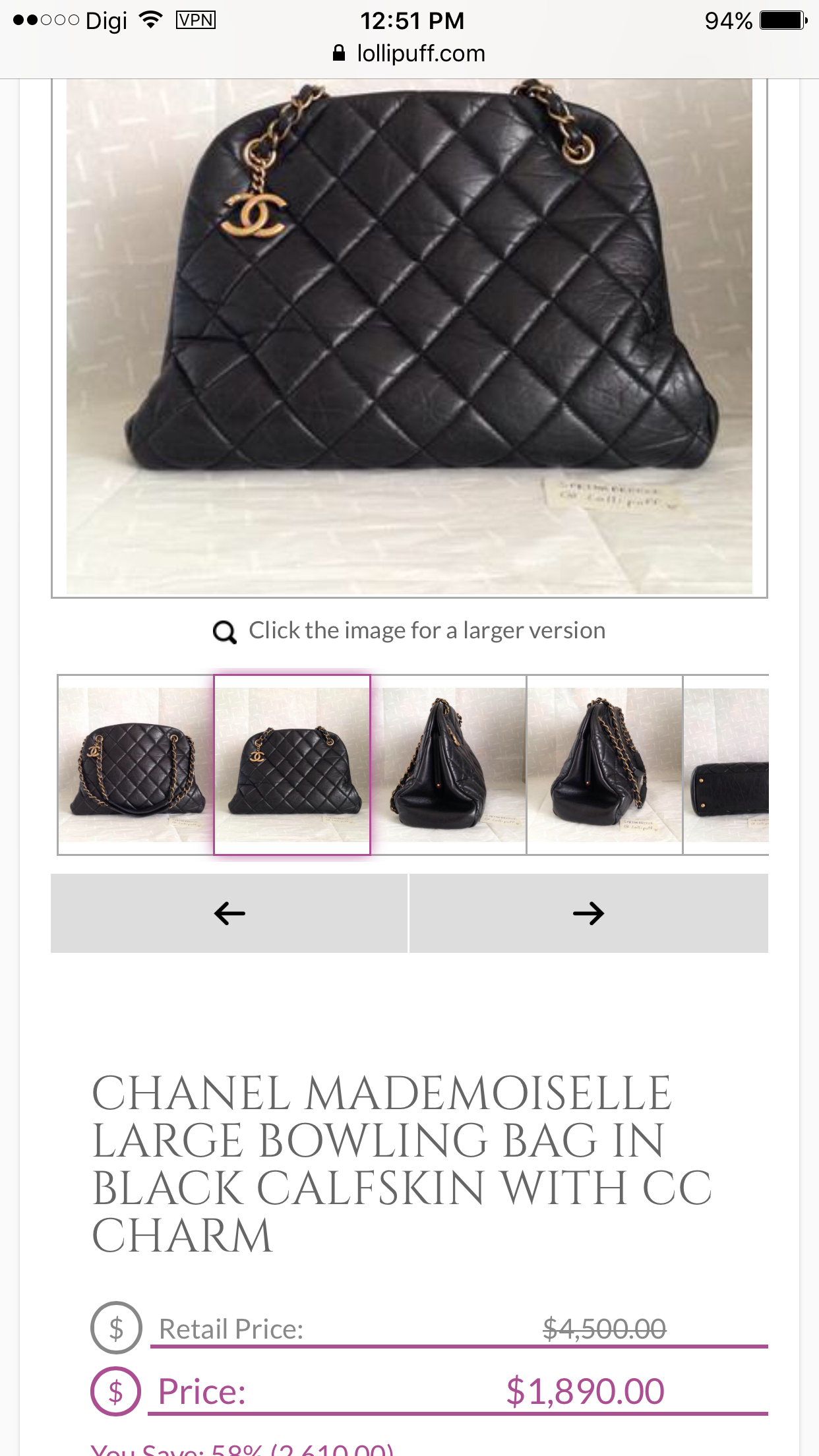 chanel just mademoiselle bowling bag